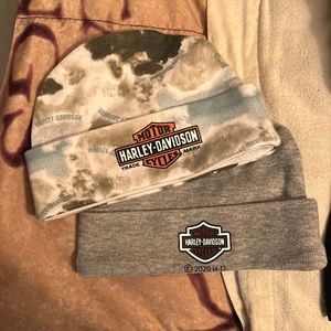 Harley Davidson Baby Boy Beanie Hats. EUC.
